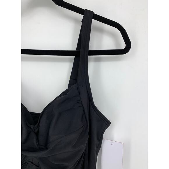 Swimsuits For All Swimsuit Women's Size 18 Ruched Front One Piece Black NEW - Picture 2 of 6
